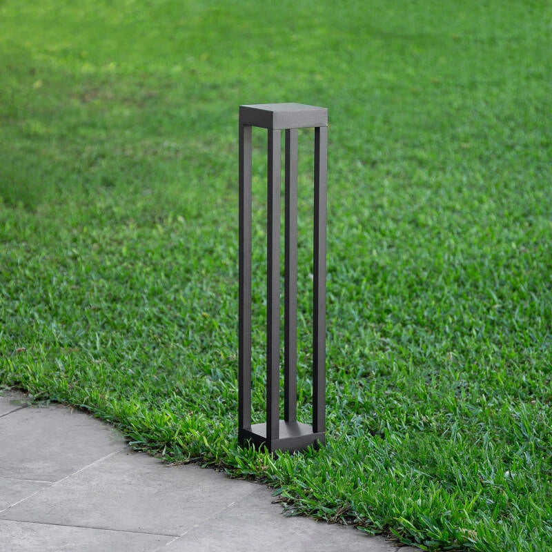 LED-Pollerleuchte 60 cm aus Aluminium in Anthrazit, 7W, 750 lm, warmweiß 2700K, stoßfest IK08, ideal für Gartenwege.