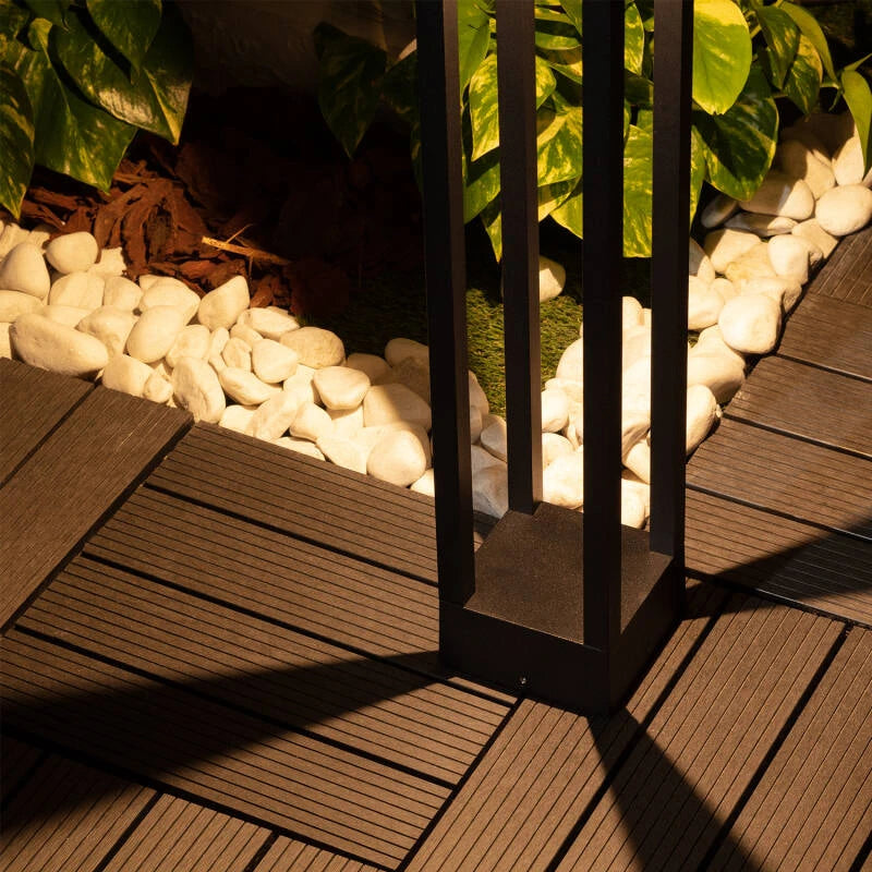 LED-Pollerleuchte 60 cm aus Aluminium in Anthrazit, 7W, 750 lm, warmweiß 2700K, stoßfest IK08, ideal für Gartenwege.