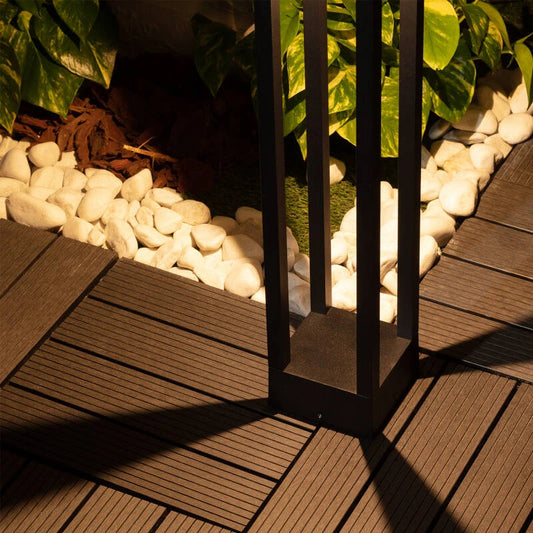 LED-Pollerleuchte 60 cm aus Aluminium in Anthrazit, 7W, 750 lm, warmweiß 2700K, stoßfest IK08, ideal für Gartenwege.