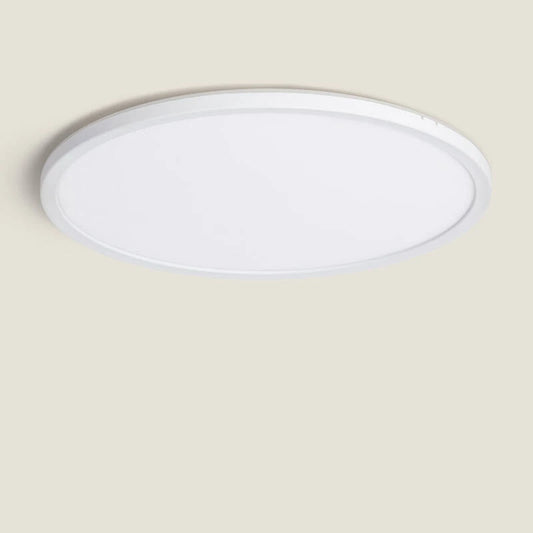 LED-Deckenleuchte mit sichtbarem Direkt- und Indirekt-Lichteffekt an der Decke.