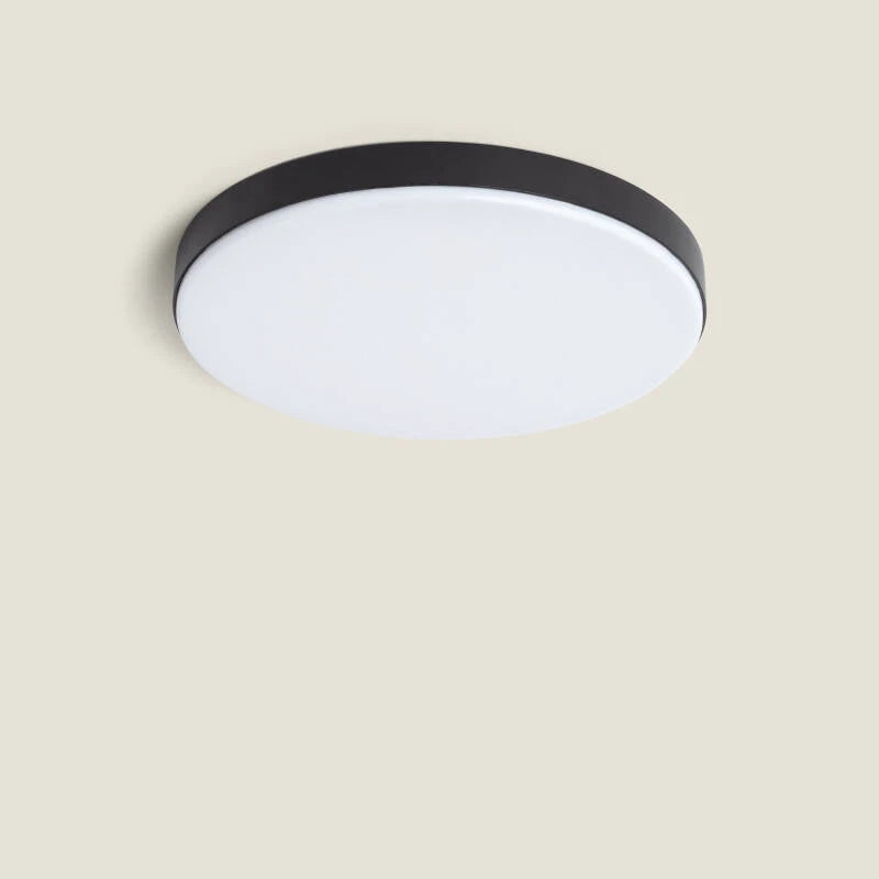 LED-Vordachleuchte 24W in RAL9005, quadratisch 220×220 mm, IP44, neutralweiß 4000K.